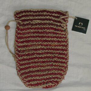NWT The Body Shop Shower & Scrub Jute Exfoliating Mitt Drawstring Bag
